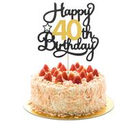 1PCS 40 Cake Topper, Happy 40th Birthday Cake Topper, 40th Cake Topper for Anniversary Party Decorations Supplies