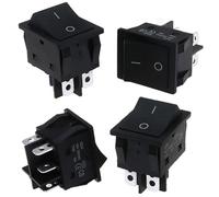 1Pcs 40A 250V AC High Current ON/OFF Special for Eelding Machine KCD4 Sterling Silver Point Rocker Power Button Switches Black(40A 6PIN)