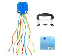 1PCS 40M Large Octopus Kites Kites for Children Blue Mollusc Octopus with Long Colorful Tail with Kite String and Handle for Kids Outdoor Activities Beach Park Trip Campuses Picnics