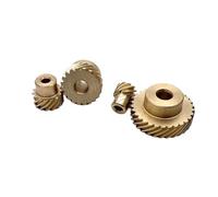 1pcs 45 Degree Copper Gear 0.5M 10/11/12/13/14 Teeth Interlaced Helical Gears Worm(1 Piece-11 Teeth)