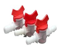 1Pcs 4mm 6mm 8mm 10mm 12mm 16mm 20mm 25mm PVC Hose Barb Two Way Plastic Ball Valve Aquarium Garden Connector(32-32mm)
