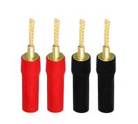 1pcs 4MM Gold Plated Banana Speaker PIN Plug Connectors Adapter for Amplifier Cable Banana Plugs for Speaker Wire(Braid Type)