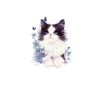 1pcs/4pcs Cat Flower Arm Color Tattoo Stickers Arm Large Area Couple Waterproof Lasting Female Leg Stickers Fake Tattoos(D)