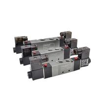 1pcs 4V130 4V230 4V330 4V430 Pneumatic 5 Way Center Close Air Solenoid Valve DC24V 12V AC110V 220V(4V130C-06 DC24V)