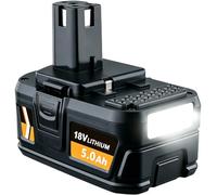 1PCS 5.0Ah 18V Li-Ion Replacement Battery for Ryobi 18V Battery P108 | RB18L40 RB18L25 BPL-1815 BPL-1820G BPL18151 BPL1820 P105 P107, with LED Power Indicator for Ryobi 18V Cordless Power Tools