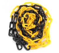 1pcs 5/10M Plastic Warning Chain Road Block Barrier Traffic Crowd Parking Control 8/10MM Protection Accessories For Queue Line Parking(Yellow Black,8mm x 10M)