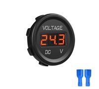 1pcs 5-48V Car Motorcycle Voltmeter Mini Digital Waterproof LED Panel Tester Display Round Volt Meter Gauge(Orange)