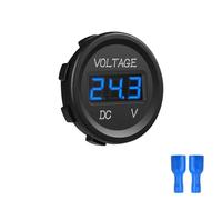 1pcs 5-48V Car Motorcycle Voltmeter Mini Digital Waterproof LED Panel Tester Display Round Volt Meter Gauge(Blue)
