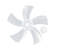 1Pcs 5 Leaf 12 Inch Plastic Fan Blade With Nut Cover Replacement Part for Stand Fan For Pedestal Fans Easy To Clean And Disassemble, Low Noise Operation(White)