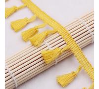 1pcs 5 Yards Cotton Fringe Tassel Lace Trim for Sewing, Curtain, Tablecloth, Garments, and DIY Craft Projects(Yeiiow)