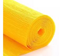 1Pcs 50x250cm Colored Crepe Paper Craft DIY Flowers Decoration Gift Wrapping Paper Craft Roll Origami Handmade Crinkled Paper(Apricot yellow)