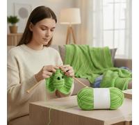 1PCS 541ft Knitting Crochet Yarn Soft Multi Strand Thread DIY Craft Sweater Scarf Blanket Hat Home Sewing Accessories(Vanilla Green)