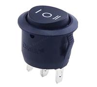 1pcs 5pcs 10pcs Red Black White ON/OFF Round Rocker Toggle Switch 6A/250VAC 10A 125VAC Plastic Push Button Switch 2PIN 3PIN KCD1(ON-OFF-ON Black 3PIN,10PCS)