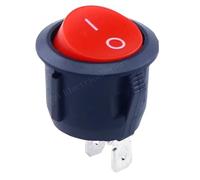 1pcs 5pcs 10pcs Red Black White ON/OFF Round Rocker Toggle Switch 6A/250VAC 10A 125VAC Plastic Push Button Switch 2PIN 3PIN KCD1(ON-OFF Red 2PIN,5PCS)
