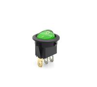 1PCS/5pcs 12V / 220V led switch Light Switch Power Switch Car button lights ON/OFF 3pin Round Rocker Switch(Green,5pcs,12V)
