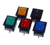 1PCS 5PCS Latching Rocker Switch Power Switch I/O 4 Pins with Light 16A 250VAC 20A 125VAC KCD4(Yellow,1Pcs)