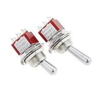 1Pcs/5Pcs SH T80-T Z1 Series Large Long Handle 12mm Panel Mount Small Toggle Switch 5A 125VAC(3PIN ON MOM L,5Pcs)