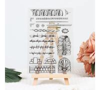 1Pcs 6.3 x 4.33 Inch Border Thorn Carved Clear Stamps for Card Making Scrapbooking Arts Crafts Stamping Diary Decoration Painting Supplies,Stamps for Crafting