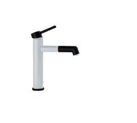 1PCS 6 Color Basin Polished Modern Bathroom Chrome Plated Brass Single Handle 360 Degree Sink Mixer(White Black Short)