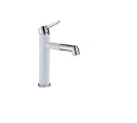 1PCS 6 Color Basin Polished Modern Bathroom Chrome Plated Brass Single Handle 360 Degree Sink Mixer(White Chrome S)