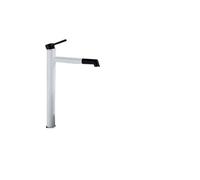 1PCS 6 Color Basin Polished Modern Bathroom Chrome Plated Brass Single Handle 360 Degree Sink Mixer(White Black High)