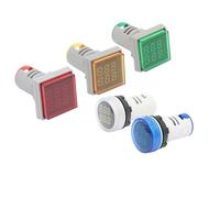 1pcs 6-Digit Digital Counter 0-999999 Round/Square 22mm Panel Meter LED Display Industrial Counter for Machinery AC 220V-380V(Square-Red)
