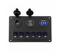 1PCS 6-digit LED car switch panel 12V 24V circuit breaker overload protection boat rocker switch control panel set
