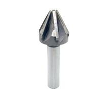 1pcs 60/90 Degrees Chamfer Milling Cutter TCT Straight Shank Carbide Chamfer End Mill with Brazing Carbide Blade 4 Flute/6 Flute Chamfering Cutting Tool V Groove Router Bits(40mm-60degree)