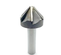 1pcs 60/90 Degrees Chamfer Milling Cutter TCT Straight Shank Carbide Chamfer End Mill with Brazing Carbide Blade 4 Flute/6 Flute Chamfering Cutting Tool V Groove Router Bits(45mm-90degree)