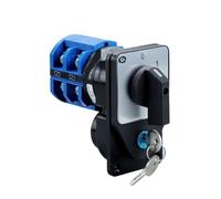 1PCS 63A Changeover Rotary Cam Switch With Key Circuit Control Motoer Selector LW26-63/2 Two Poles Silver Contact 26-63(OFF-ON)