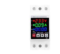 1PCS 63A Circuit Breaker Din Rail 3in1 Display Adjustable Over Voltage Current and Under Voltage Protection Device Protecttion Relay