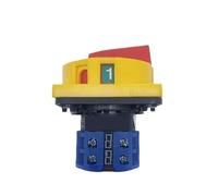1PCS 690V 20A Padlock Rotary Cam Switch With Big Plate OFF-ON 2 Position 4 Poles 8 Terminals Main Selector Emergency Stop LW26-20/2GS(Yellow Panel)