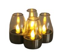 1pcs/6pcs Solar Powered LED Candle Light Flickering LED Tea Lights Outdoor Decor Lamp (6 PCS)