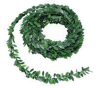 1Pcs 7.5 M / 24.6Ft Garland Foliage Green Leaves Artificial Wreath Fake Vine,Artificial Garlands Green Leaves Realistic Fake Aesthetic Hangin Vines for Home Garden Accessories Wedding Party Wall Decor