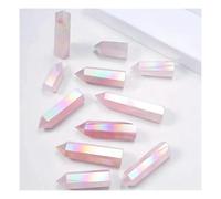 1pcs 7-8cm Rose Quartz Plated Hexagonal Prism