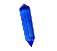 1pcs 70mm Clear Quartz Double Pointed 12 Sides Blue Color