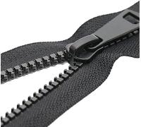 1pcs 8# 60-120cm Oversize Resin Zipper with 2pcs Zip Sliders, Black Double-end Zipper for DIY Sewing Clothes Down Jacket(100cm)