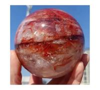 1pcs 800-900g Red Stone Quartz Ball, Red Crystal Raw Stone Polishing Red Glue Flower Ball