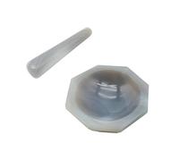1PCS 80MM Laboratory Use Mortar And Pestle Agate Mortar With Grinding Rod Spice Mills Mortar Grinding Kit