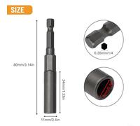 1PCS 80mm Length Hex Socket for Hexagonal Screws, Compatible with Various Drills (8mm)