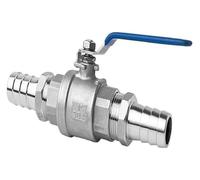 1PCS 8mm 10mm 12mm 13mm 14mm 15mm 16mm 19mm 20mm 25mm OD Hose Barb 304 Stainless Steel Two Way Drain Ball Valve for Water(Dn15,25MM)