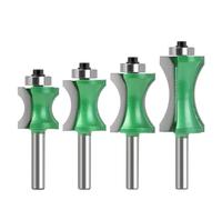 1pcs 8mm Shank Half Round Bit Convex Edging Bits For Wood End Mill Woodworking Tool Industrial Grade Milling Cutter (Size : 4PCS)