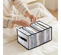 1PCS 9 Grids Drawer Organizers, Folded Clothes Organizer for Closet, Clothing Storage Bins, Washable Foldable Drawer Clothes Compartment Storage Box(Black,32×25×20CM)