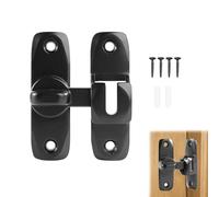 1PCS 90/180 Degree Flip Door Latch, Zinc Alloy Right Angle Barn Door Gate Latches Lock Door Lock Latch Hardware Black Flip Barn Door Locks for Barn Garden Bathroom Outdoor Garage Window Etc