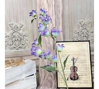 1Pcs 90cm Artificial Lily Flowers for Outdoor Faux UV Resistant Fake Silk Plants Flower for Front Porch Pot Planters Garden Window Box Indoor Home Decor (Purple)