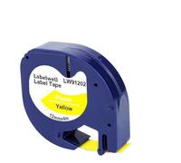 1Pcs 91201 Label Tape 12267 91200 91202 91203 91204 91205 Compatible with Label Printer Models LT-100H LT-100T Aftermarket Replacement(Black on Yellow)