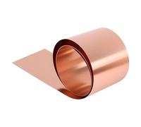 1Pcs 99.9% Pure Copper Sheet Roll, 1000mm x 100mm x 0.01mm Copper Foil Strip Sheet Metal Roll for Electrical Conductivity, EMI Shielding, DIY Crafts.