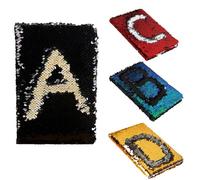 1Pcs A5 Reversible Sequin Notebook Sparkling Shiny Glittery Planner Journal Notebook, Suitable for Girls and Boys, Letter C