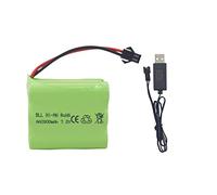 1PCS AA 7.2V 2800mah RC battery pack with SM-2P plug and USB charging cable for Toy Tank Engineering Series Flatbed Semi-Trailer Truck RC high capacity Ni-MH Battery