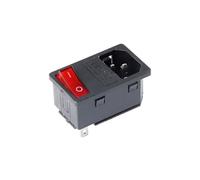 1PCS AC-14-F16 all-copper integrated power socket DB-8-8 AC-14-F19 AC-01 suitable for KCD1 10A male connector KCD4 KCD3 power socket(AC-14-F19)